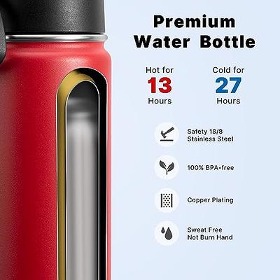 Greens Steel Kids Water Bottle - 12oz Orange | Leak Proof with Straw & Handle | 24 Hours Cold | Insulated, Double Wall Stainless Steel | E