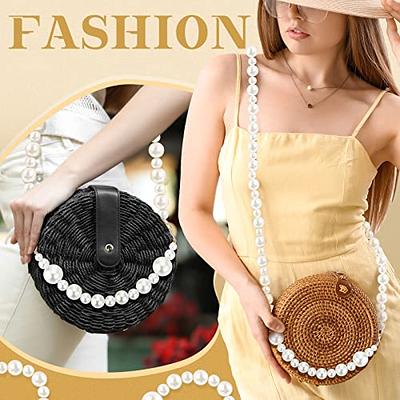 4 Pcs Pearl Bag Strap Short Handbag Purse Pearl Chain Imitation