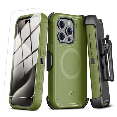 iPhone 15 Pro Max Case - Military Grade Protection - MagSafe Compatible -  with Belt Clip Holster, Kickstand & Tempered Glass Screen Protector