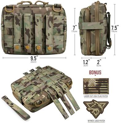 WYNEX Tactical Molle Admin Pouch of Laser Cut Design, Utility Pouches Molle  Attachment Military Medical EMT Organizer with Map Pocket EDC EMT Pack