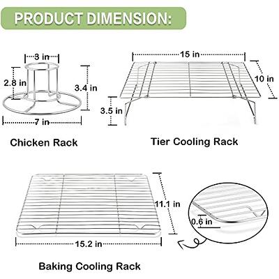 Baking Sheet and 2-Tier Cooling Racks Set, P&P CHEF Stainless Steel Baking  Pan