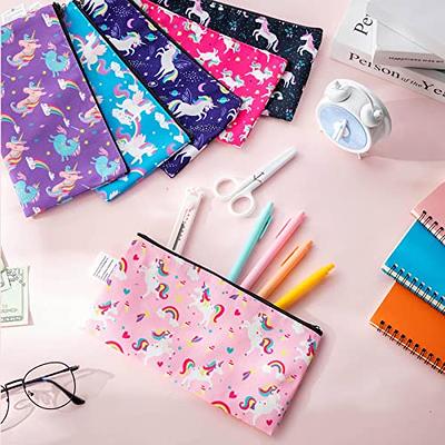 Colarr 6 Pieces Dinosaur Unicorn Pencil Pouch for Boys Girls Cute