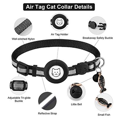 Airtag Cat Collar, Refective Gps Collar pour chat avec boucle de sécurité  et support d'air imperméable à l'eau et cloche, Cat Airtag Collar pour chats  chiots