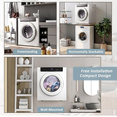  ROVSUN 110V Portable Clothes Dryer, High End Laundry Front Load  Tumble Dryer Machine with Stainless Steel Tub & Simple Control Knob for  Apartment, Dorm-850W, White : Appliances