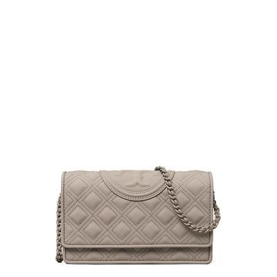 Tory Burch Women's Fleming Leather Wallet Bag - Gray - Wallets