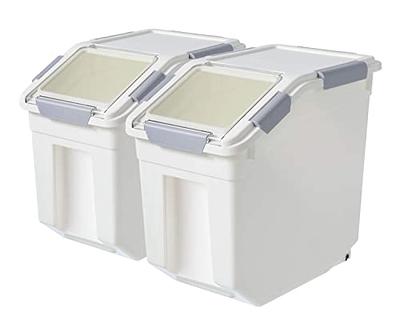 Large Airtight Rice Storage Container with Cup - White