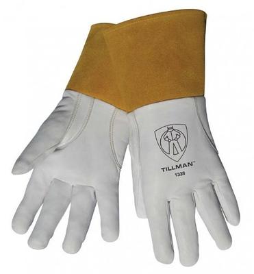 NoCry Unisex Small White Leather Work Gloves with Reinforced Palms and  Fingers and Adjustable Wrists