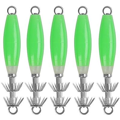 10pcs Luminous Squid Jig Hooks Fluorescent Cuttlefish Sleeve Octopus Lures  Bait Jig Fishing Hooks Glow in Dark Baits Night Fishing Fresh/Saltwater  Lures Baits with Tackle Box Green - Yahoo Shopping