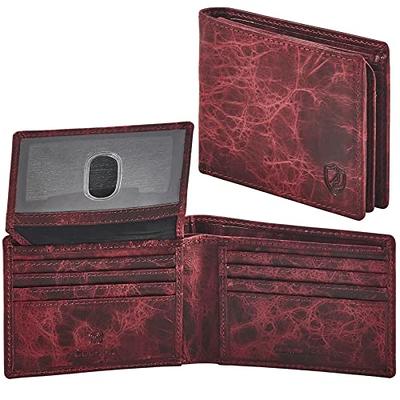 Brown Bifold Wallet for Men With ID Window and RFID Blocking - Stealth Mode  Leather