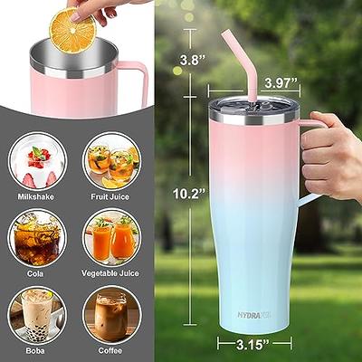 Zukro 50 oz Mug Tumbler With Handle And Flip Straw, Leakproof Vacuum  Insulated Stainless Steel Cup