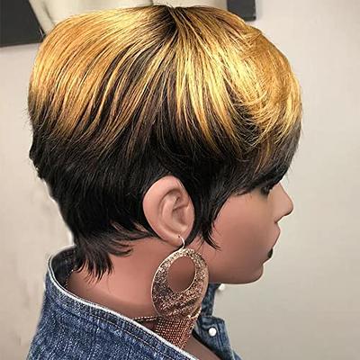  PangDongLai Pixie Cut Wigs for Black Women Human Hair