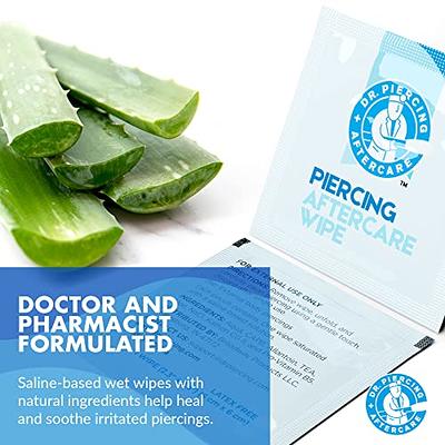 Dr. Piercing Aftercare Wipes - Gentle Wound Wash Saline Solution