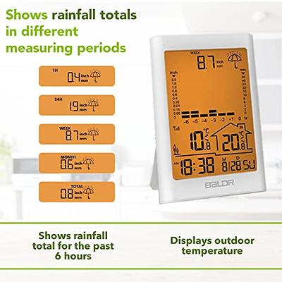 BALDR Wireless Weather & Rain Gauge with Remote Sensor - Weather Station -  Battery-Operated Digital Hygrometer with Large Monitor Display, Indoor Outdoor  Thermometer with 328ft/100m Range, White - Yahoo Shopping