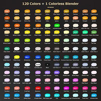 GC QUILL Alcohol Markers Brush Tip - 121 Colors Art Markers with Brush &  Chisel Dual Tip for Kids, Artists, Adult coloring sketching, illustration