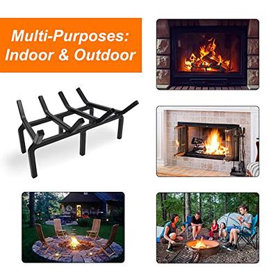 INNFINEST Fireplace Log Grate 30 inch 7 Bar Fire Grates Heavy Duty 3/4”  Wide Solid Steel Indoor Chimney Hearth Outdoor Fire Place Kindling Tool Pit