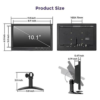 Dcorn 12 Inch Mini Monitor, Small HDMI Monitor 1366 x 768 16:9 IPS Metal  Housing Screen Support HDMI/VGA/AV/BNC Input with Remote Control & Built-in  Speakers for PC, Security Camera, Raspberry Pi 