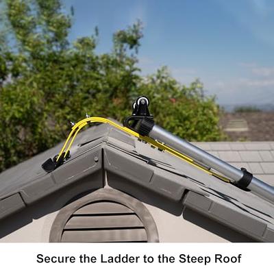 Ladder Roof Hook, Ladder Stabilizer with Fixed Wheel for Safe and
