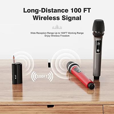  JYX Wireless Microphone, Dual UHF Metal Rechargeable