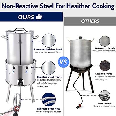 ARC 32QT Stainless Steel Stockpot For Seafood Boil Crawfish Boil Pot,Crab  Boil Shrimp Boil Turkey Fryer Pot with Basket Divider and Hook, Lobster