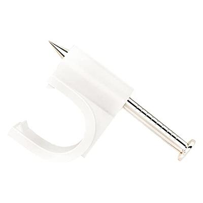 Circle Clips With Nail, 10mm, 100pcs/Pack - White - PrimeCables®