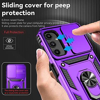  LeYi for Galaxy A14-5G Case: Samsung A 14 Case with 2 Pack  Screen Protectors, Heavy Duty Case with Slide Camera Cover, Magnetic  Rotatable Ring Kickstand for Samsung Galaxy A14 5G, Black 