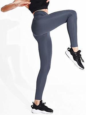 NELEUS Womens High Waist Running Workout Yoga Leggings with Pockets,Black+Gray+Navy  Blue,US Size XL 