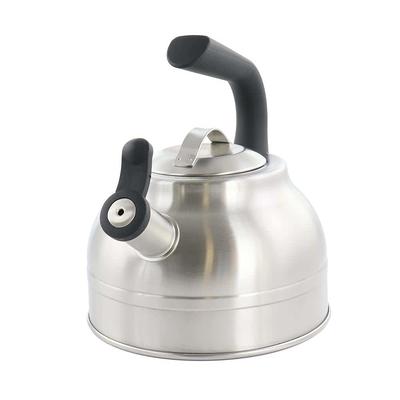 MegaChef 2.8L Round Stovetop Whistling Kettle - Brushed Silver