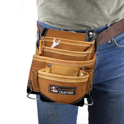 ABRIX Premium Oil Tanned Leather Tool Belt,PRO-280 Tool Pouch,Heavy Duty  Leather Tool Belt, Tool Bag 28 Pockets,Tool Belt/Pouch For Framer, Carpenter,  Construction, Framers, Handyman, Electrician 