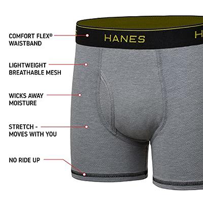 Hanes Men's Underwear Boxer Briefs, Cotton Stretch Moisture