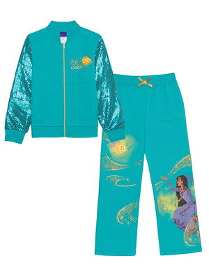 Disney Stitch Girls Long Sleeve Plush Pullover and Jogger Set, 2 Piece Set,  Sizes 4/5-14/16