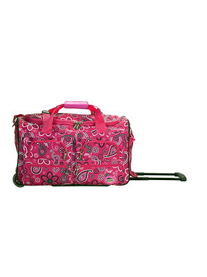 Rockland 16L Rolling Duffel Bag - Pink Bandana