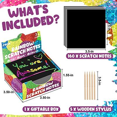 Scratch Art Craft Notes, 100 Rainbow Scratch Paper Art Stocking Stuffers  Party Favors For Kids Supplies Kit, Magic Scratch Cards Set Birthday Gifts  Toys For Girls Boys Halloween Christmas - Temu