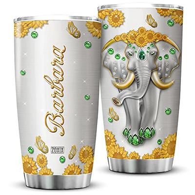 Elephant Floral Tumbler Personalized, Elephant Gifts, Elephant Gift for  Women, Elephant Tumbler Cup With Straw, Elephant Mug 