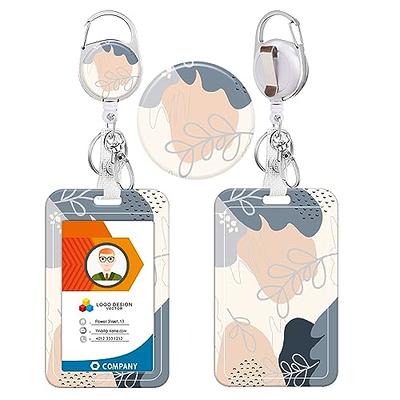 Retractable ID Badge Holder with Permanent Marker – 2 Pack – Heavy Duty  Double 2 String – Premium Key Holder Clip – Ideal Keychain with Badge Reel  –