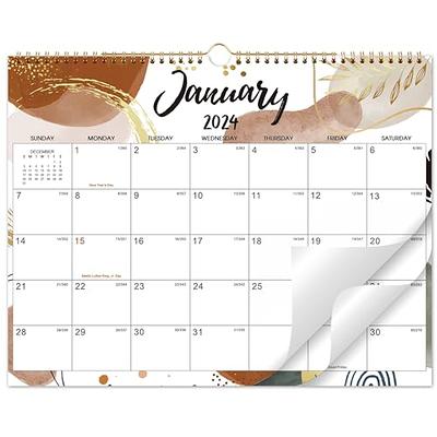 2024 Wall Calendar - Jan 2024 - Dec 2024, 12 Monthly Hanging Calendar 2024  Planner, 15 x 11.5, Spiral Binding, Yearly Overview, Holidays, Large