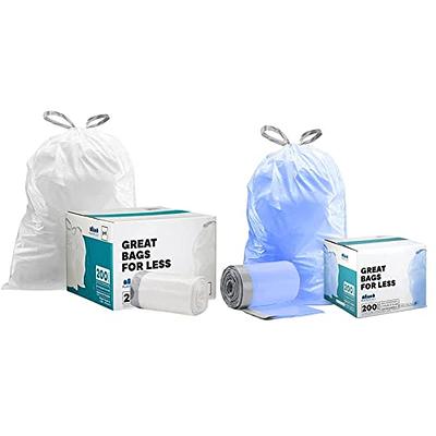 Plasticplace simplehuman (X) Code L Compatible Drawstring Trash Bags, 4.8 Gallon (100 Count)