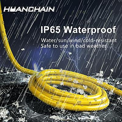 300 ft 12/3 Outdoor Extension Cord Waterproof Heavy Duty with Lighted End  12 Gauge 3 Prong, Flexible Cold-Resistant Long Power Cord Outside, 15Amp