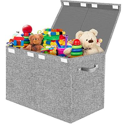 VERONLY Toy Box Chest Organizer Bins for Girls Boys, Kids Large Fabric  Collapsible Storage Basket Container with Flip-Top Lid & Handles for