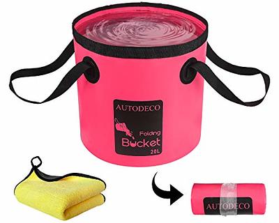 AUTODECO 3 Pack Collapsible Bucket 5 Gallon Container Folding Water Bucket Portable Wash Basin for Outdoor Travelling Camping Fishing Gardening Car