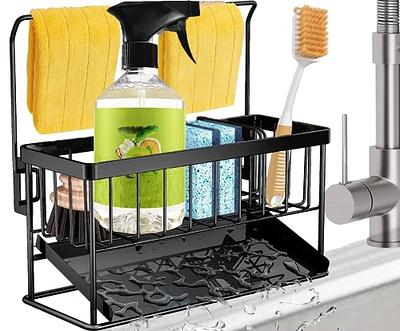 Sponge Holder Sink Caddy Kitchen Sink Organizer Dish Brush Holder with Soap  Pump