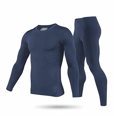 9M Men's Ultra Soft Thermal Underwear Base Layer Long Johns Set with Fleece  Lined, Navy Blue, 2XL - Yahoo Shopping