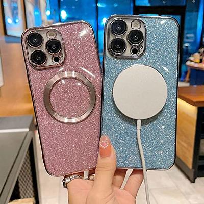 aowner Magnetic Case for iPhone 13 Pro Max Glitter Case, Luxury Plating  Cute Bling with Camera Lens Protector, Compatible with MagSafe, Slim Thin  for