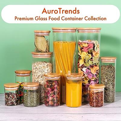  AuroTrends Glass Spice Jars with Bamboo Lids 4oz