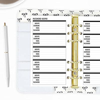 Personal size Password Keeper Planner Refill, Fits 6-Ring Binders -  Filofax, LV MM, Kate Spade, 30 Sheets - Yahoo Shopping
