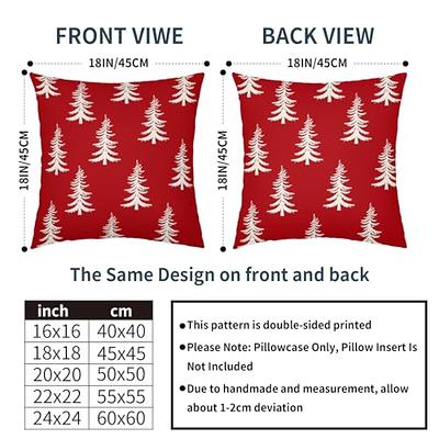 Christmas Pillow Covers 20X20 Set of 2 - Xmas Decorative Farmhouse Linen  Throw P