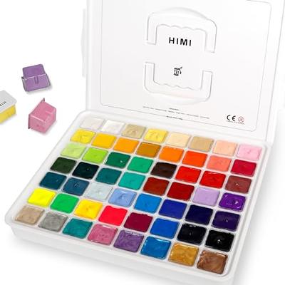 HIMI Gouache Paint Set, 24 Colors x 30ml (1oz) with 3 Paint