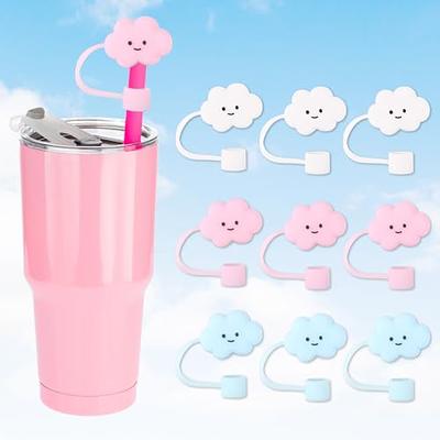 9pcs Dogs Drinking Straw Covers Caps, Puppy Reusable Portable Drinking Straw Tips Lids, Straw Toppers for Tumblers, Dust Proof Plugs Protector