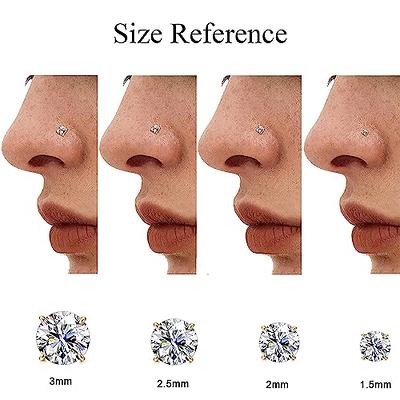 Amazon.com: Forbidden Body Jewelry Nose Rings Sterling Silver CZ Simulated  Diamond Bone Studs, 1.5mm Crystal 22g Rose Pair : Clothing, Shoes & Jewelry