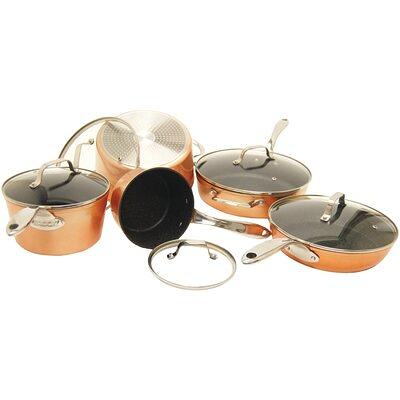 Kenmore Elite Grayson 9-Piece Black Aluminum Stackable Cookware Set