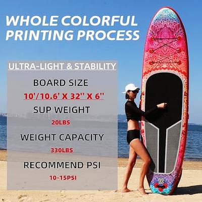 10'X30''X6'' Inflatable Stand up Paddle Board with SUP Accessories